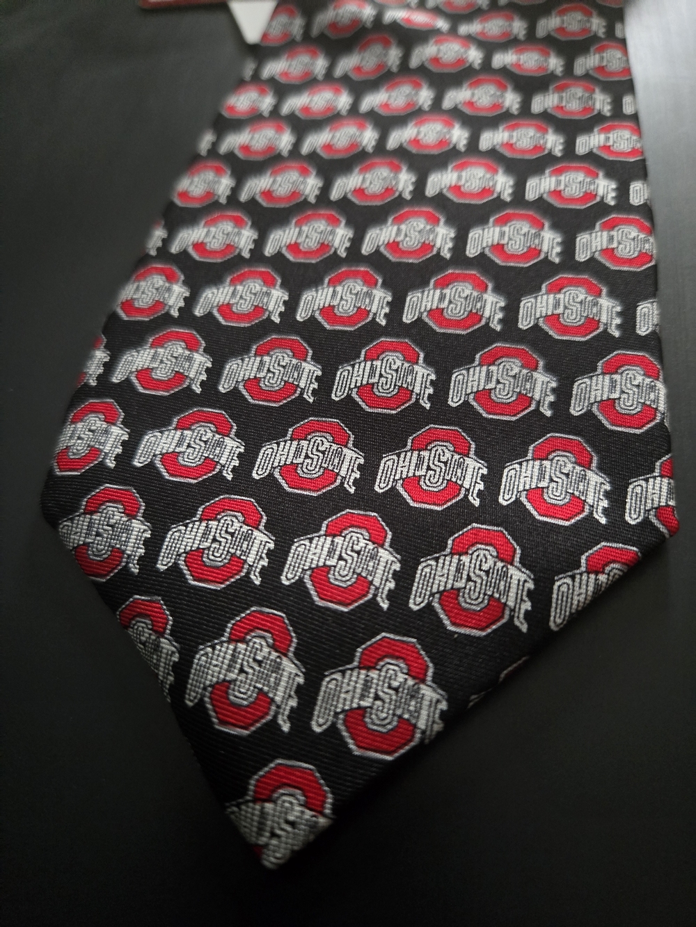Ohio State Silk Black & Red Logo Men's Tie